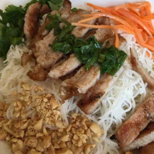 Grilled BBQ Pork Vermicelli - Vermicelli noodles topped with grilled pork
